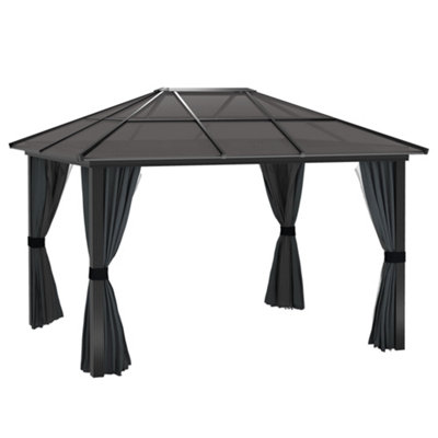 Outsunny 3 x 4m Aluminium Hardtop Gazebo Canopy with Polycarbonate Top