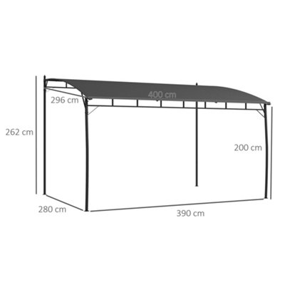 Outsunny 3 x 4m Metal Pergola, Outdoor Gazebo UV-Resistant Sun Shade Shelter