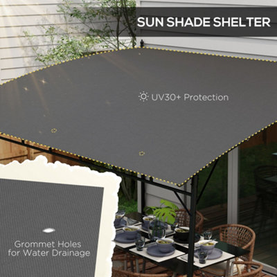 Outsunny 3 x 4m Metal Pergola, Outdoor Gazebo UV-Resistant Sun Shade Shelter