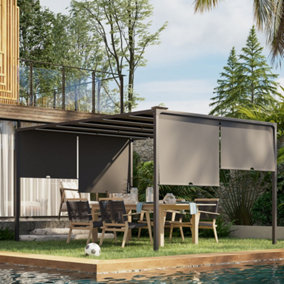 Outsunny 3 x 4m utdoor Garden Pergola with LED Lights Grey