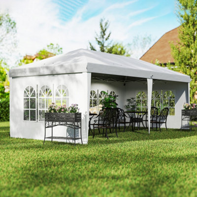 Outsunny x 6m Heavy Duty Gazebo Marquee Party Tent with Storage