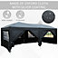 Outsunny 3 x 6m Pop Up Gazebo Party Tent Canopy Marquee with Storage Bag Black