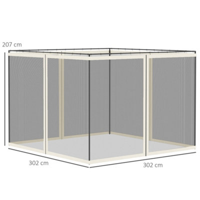 Outsunny 302 x 207cm Universal Replacement Gazebo Mesh Netting Screen Walls