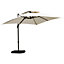 Outsunny 360 degree Cantilever Parasol Roma Umbrella Base Weights, Cover, Beige