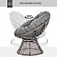 Outsunny 360 degrees Swivel Rattan Papasan Moon Bowl Chair Round Outdoor with Padded-Grey