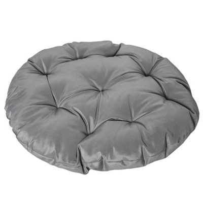 Outsunny 360 degrees Swivel Rattan Papasan Moon Bowl Chair Round Outdoor with Padded-Grey - 8