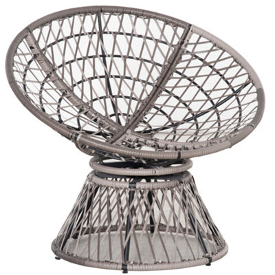 Outsunny 360 degrees Swivel Rattan Papasan Moon Bowl Chair