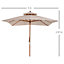 Outsunny 3m 2-tier Patio Parasol Garden Sun Umbrella Sunshade Bamboo  Pulley