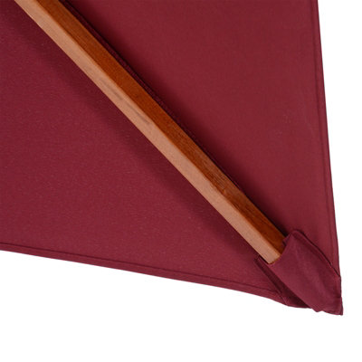 Outsunny 3M Garden Parasol Patio Bamboo Sun Umbrella Shade Outdoor Canopy - 9