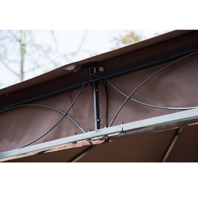 Outsunny 3m x 3m Garden Metal Gazebo Marquee Party Tent Canopy Shelter Pavilion - 4