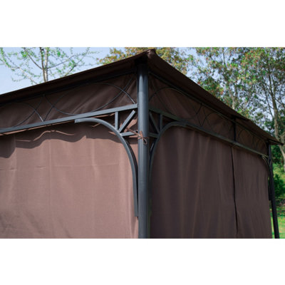 Outsunny 3m x 3m Garden Metal Gazebo Marquee Party Tent Canopy Shelter Pavilion - 6