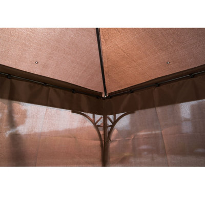 Outsunny 3m x 3m Garden Metal Gazebo Marquee Party Tent Canopy Shelter Pavilion - 7