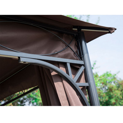 Outsunny 3m x 3m Garden Metal Gazebo Marquee Party Tent Canopy Shelter Pavilion - 8