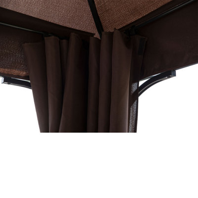 Outsunny 3m x 3m Garden Metal Gazebo Marquee Party Tent Canopy Shelter Pavilion - 9