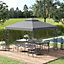 Outsunny 3m x 3m Outdoor Decorative Garden Gazebo Canopy Steel Frame - Grey