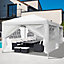 Outsunny 3m x 6m Pop Up Gazebo Party Tent Canopy Marquee with Storage Bag White