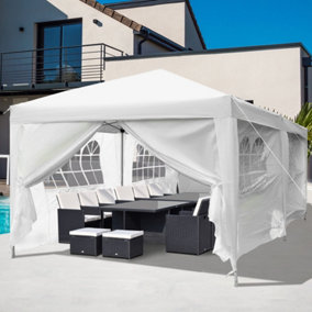 Outsunny 3m x 6m Pop Up Gazebo Party Tent Canopy Marquee with Storage Bag White