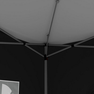 Outsunny 3mx3m Pop Up Gazebo Party Tent Canopy Marquee with Storage Bag Black - 8