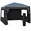 Outsunny 3mx3m Pop Up Gazebo Party Tent Canopy Marquee with Storage Bag Black