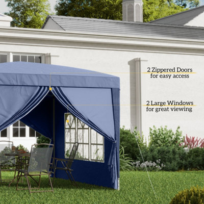Outsunny 3mx3m Pop Up Gazebo Party Tent Canopy Marquee with Storage Bag Blue - 7