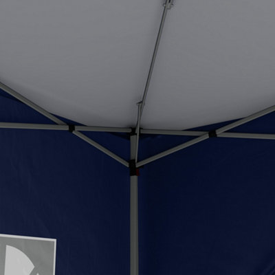 Outsunny 3mx3m Pop Up Gazebo Party Tent Canopy Marquee with Storage Bag Blue - 8