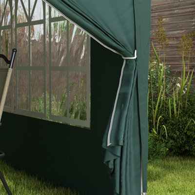Outsunny 3mx3m Pop Up Gazebo Party Tent Canopy Marquee with Storage Bag Green - 9
