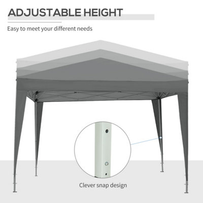Outsunny 3mx3m Pop Up Gazebo Party Tent Canopy Marquee with Storage Bag Grey - 9
