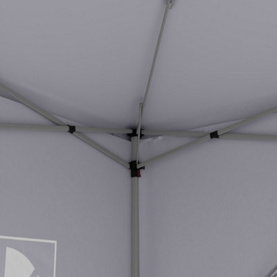 Outsunny 3mx3m Pop Up Gazebo Party Tent Canopy Marquee with Storage Bag White - 8