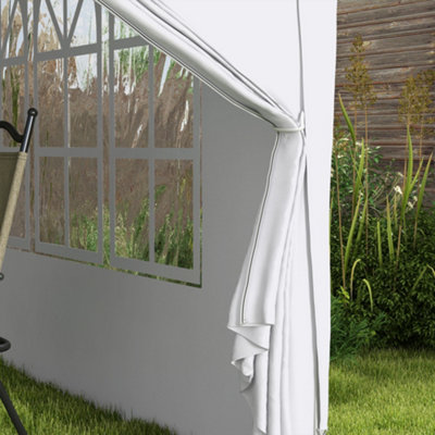 Outsunny 3mx3m Pop Up Gazebo Party Tent Canopy Marquee with Storage Bag White - 9