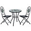 Outsunny 3pc Bistro Set Dining Folding Chairs Patio Furniture Outdoor