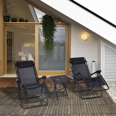 Zero gravity black online relaxing garden chair