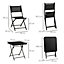 Outsunny 3Pcs Garden Bistro Set Folding Table and 2 Chairs Outdoor Furniture