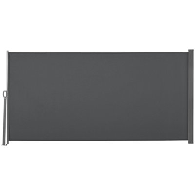 Outsunny 3x1.6M Retractable Side Awning Screen Fence Patio Privacy Divider Grey