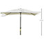 Outsunny 3x2m Patio Umbrella Canopy Tilt Crank Sun Shade Garden Cream White