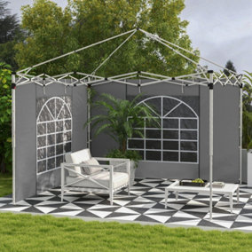 Outsunny 3x3(m) or 3x6m Pop Up Gazebo Side Panels Replacement, 2 Pack, Grey