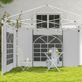 Outsunny 3x3(m) or 3x6m Pop Up Gazebo Side Panels Replacement, 2 Pack, White
