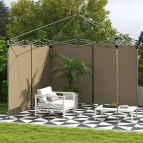 Outsunny 3x3(m) or 3x6m Pop Up Gazebo Side Panels, with Zipped Doors, Beige