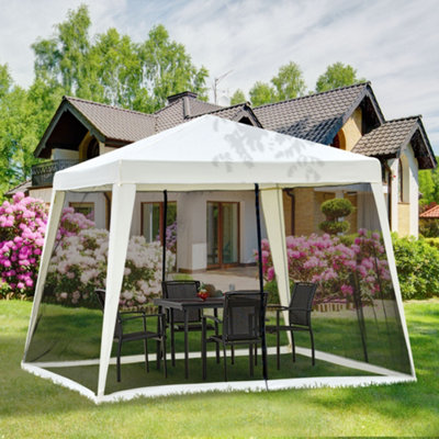 Gazebo with outlet mesh sides