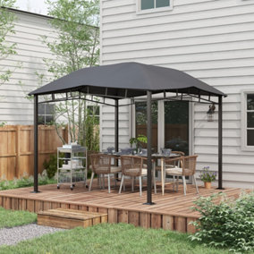 Outsunny 3x3(m) Outdoor Patio Gazebo Pavilion Canopy Tent Steel Frame Grey