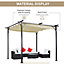 Outsunny 3x3m Outdoor Pergola Metal Gazebo Porch Awning Retractable Canopy Beige