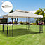 Outsunny 3x4m Gazebo Replacement Roof Canopy 2 Tier Top UV Cover Patio Cream