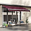 Outsunny 3x4m Manual Awning Window Door Sun Shade Canopy Crank Handle Red