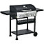 Outsunny 4+1 Burner Propane Gas Barbecue Grill with Thermometer, Bottle Opener
