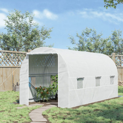 Outsunny 4.5 x 2M Walk-in Polytunnel Greenhouse for Garden, Galvanised Steel