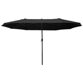 Outsunny 4.6M Garden Patio Umbrella Canopy Parasol Sun Shade w/o Base Black