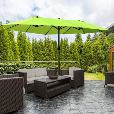 Outsunny 4.6M Garden Patio Umbrella Canopy Parasol Sun Shade w/o Base Green