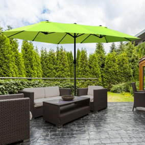 Outsunny 4.6M Garden Patio Umbrella Canopy Parasol Sun Shade w/o Base Green