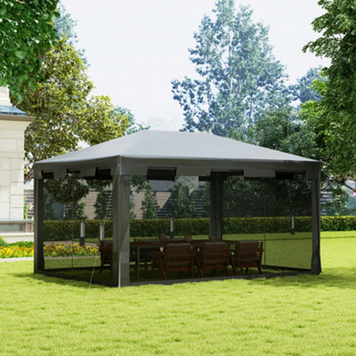 Gazebo with outlet sidewalls