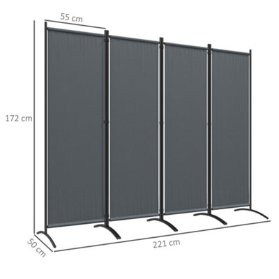 Outsunny 4 Panel Folding Room Divider,Portable Privacy Panel for Garden