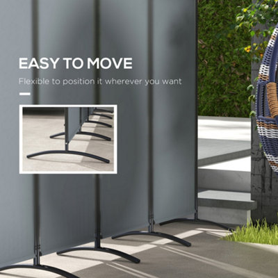 Outsunny 4 Panel Folding Room Divider,Portable Privacy Panel for Garden
